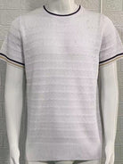 Men's round neck short sleeve slim fit knitted T-shirt - Stormyjay