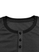 New Men's Round Neck Waffle Henley Shirt - Stormyjay