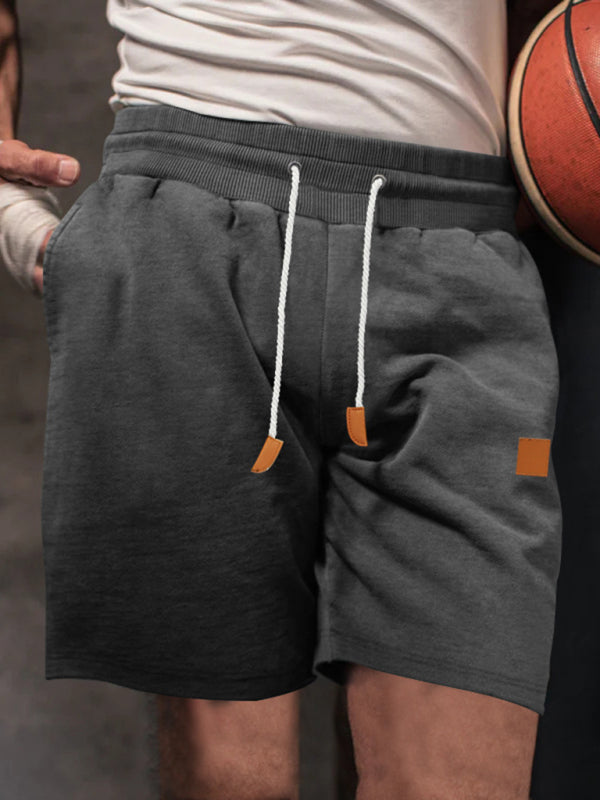 Men's new drawstring loose brushed skin-friendly casual sports shorts - Stormyjay