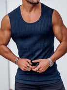 Men's casual slim vest men's sleeveless wide shoulder vest - Stormyjay