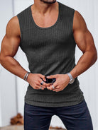 Men's casual slim vest men's sleeveless wide shoulder vest - Stormyjay