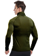 Men's new high-neck high-elastic tight sports long-sleeved T-shirt - Stormyjay