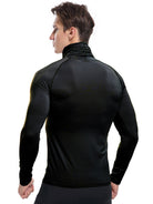 Men's new high-neck high-elastic tight sports long-sleeved T-shirt - Stormyjay