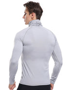 Men's new high-neck high-elastic tight sports long-sleeved T-shirt - Stormyjay