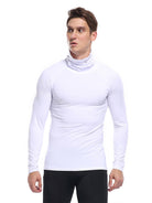 Men's new high-neck high-elastic tight sports long-sleeved T-shirt - Stormyjay