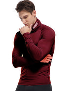 Men's new high-neck high-elastic tight sports long-sleeved T-shirt - Stormyjay