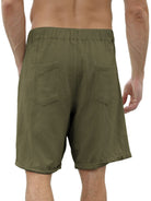 Men's new casual beach shorts with buttons and elastic waist - Stormyjay