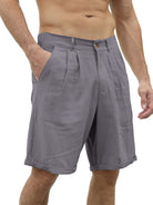 Men's new casual beach shorts with buttons and elastic waist - Stormyjay