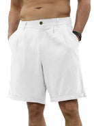 Men's new casual beach shorts with buttons and elastic waist - Stormyjay