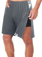 Men's classic trendy loose-fitting casual sports shorts with full side buttons - Stormyjay