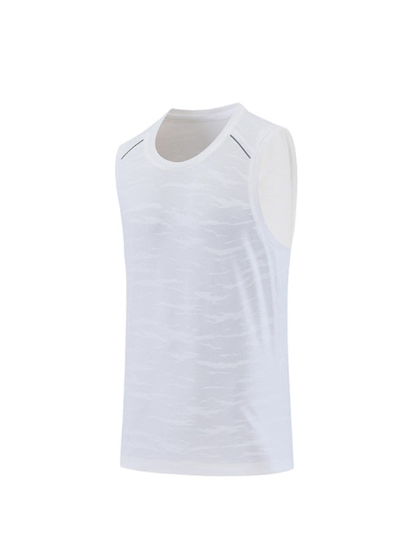 Men's loose round neck breathable and quick-drying running sports vest - Stormyjay