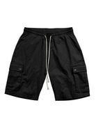 Casual Men's Slim Drawstring Shorts Thin Quarter Pants Cargo Shorts - Stormyjay