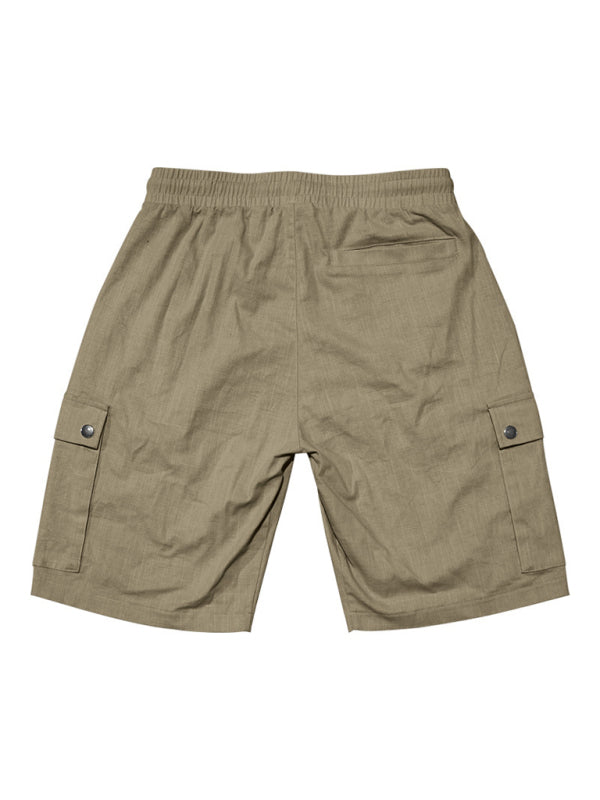 Casual Men's Slim Drawstring Shorts Thin Quarter Pants Cargo Shorts - Stormyjay