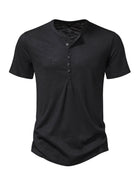 Men's Henley Casual Fashion Basic Short Sleeve T-Shirt - Stormyjay