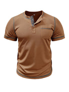 Men's American Vintage Henley Collar Short Sleeve T-Shirt - Stormyjay