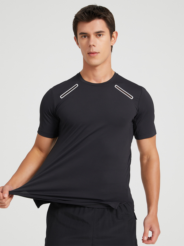 Men's sports outdoor fitness breathable stretch short-sleeved T-shirt - Stormyjay