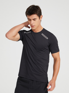 Men's sports outdoor fitness breathable stretch short-sleeved T-shirt - Stormyjay