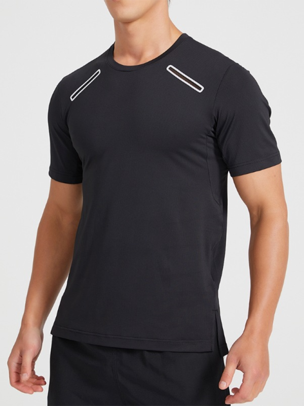 Men's sports outdoor fitness breathable stretch short-sleeved T-shirt - Stormyjay