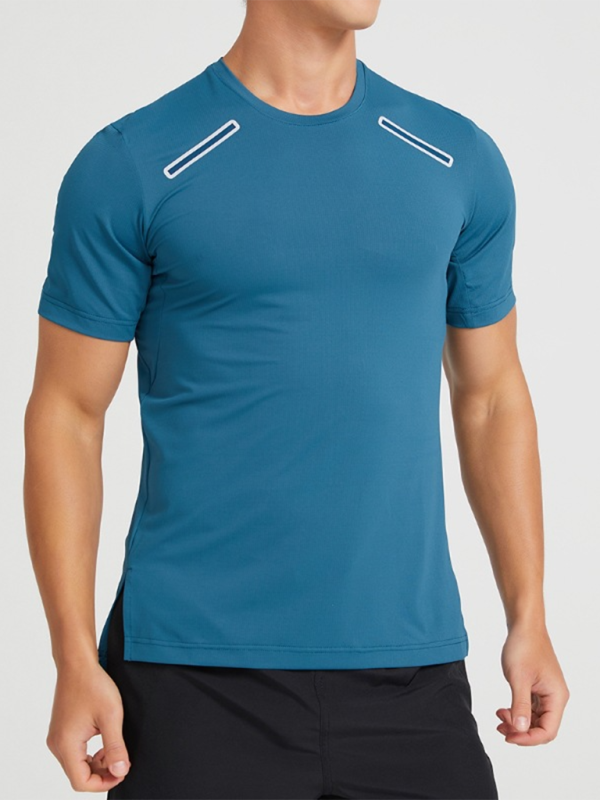 Men's sports outdoor fitness breathable stretch short-sleeved T-shirt - Stormyjay