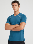 Men's sports outdoor fitness breathable stretch short-sleeved T-shirt - Stormyjay