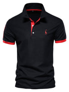 Men's short-sleeved lapel polo shirt with deer embroidery - Stormyjay