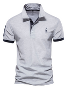 Men's short-sleeved lapel polo shirt with deer embroidery - Stormyjay