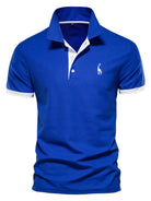 Men's short-sleeved lapel polo shirt with deer embroidery - Stormyjay