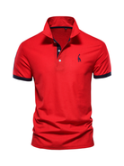 Men's short-sleeved lapel polo shirt with deer embroidery - Stormyjay