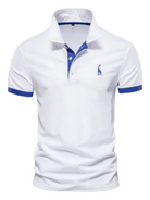 Men's short-sleeved lapel polo shirt with deer embroidery - Stormyjay