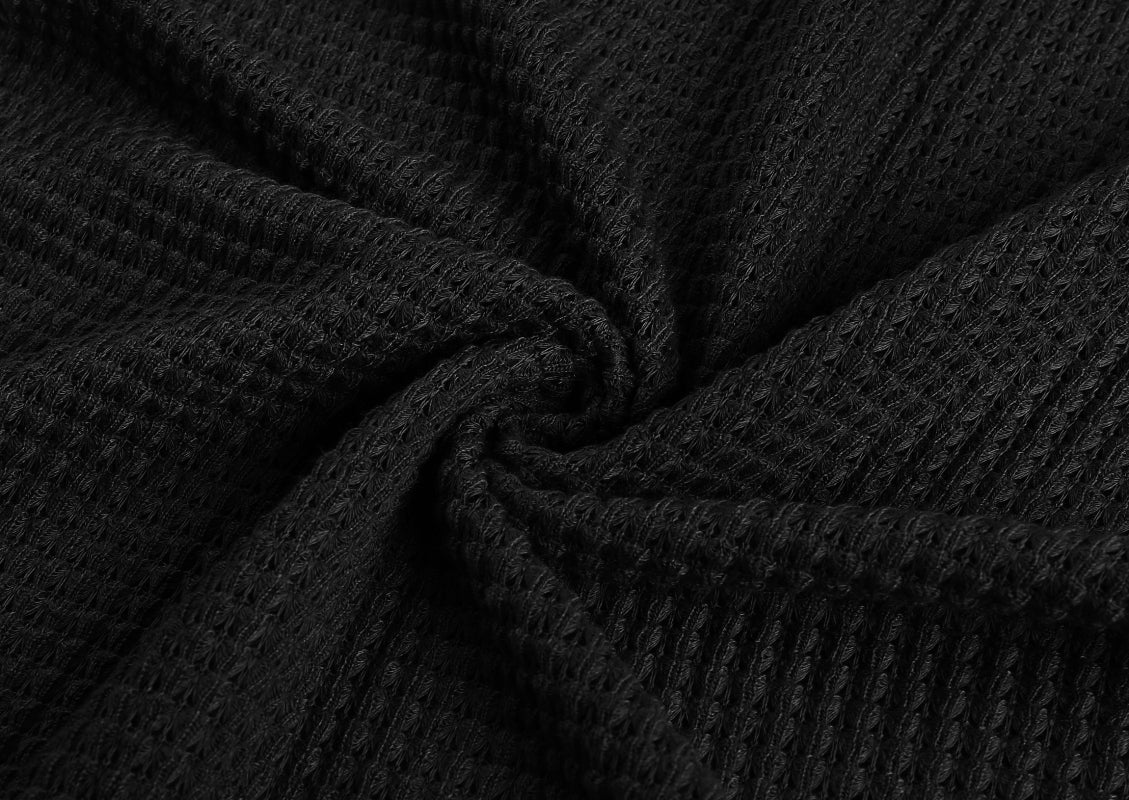 Women's Fashion Casual Waffle Panel Top - Stormyjay