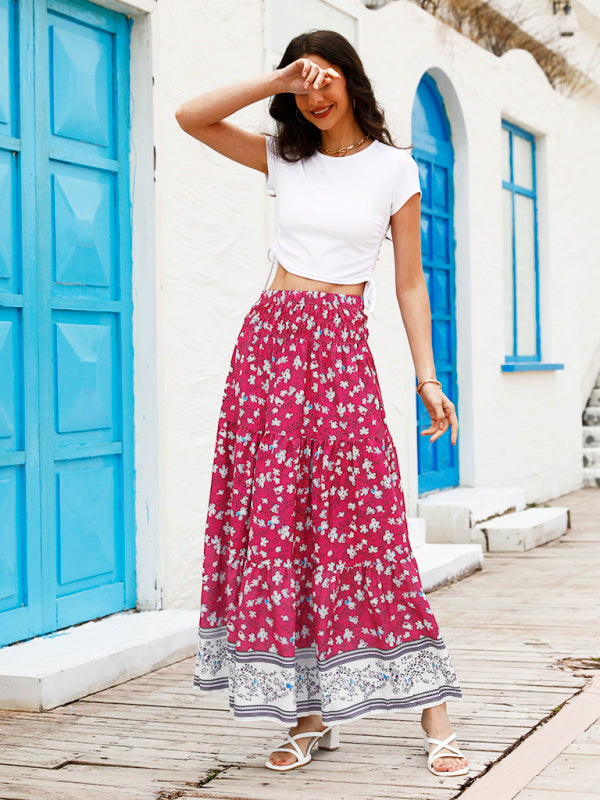 Ladies Casual Fashion Boho Print Skirt - Stormyjay