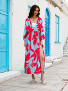 Temperament Holiday High Waist Fashion Print Dress - Stormyjay