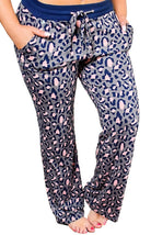 Leopard Print Solid Waistband Plus Size Pants - Stormyjay