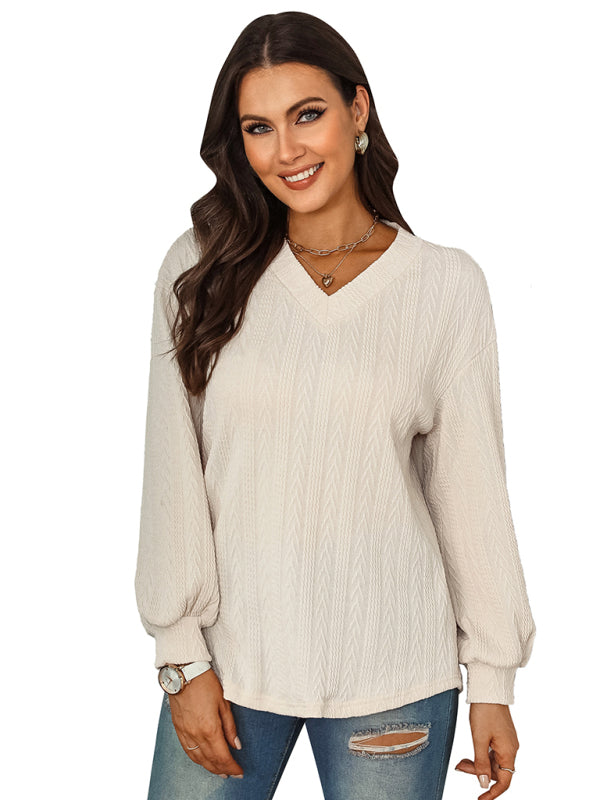 Women's fashion jacquard sweater top - Stormyjay