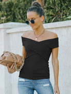 Women's fashion skinny off shoulder top - Stormyjay