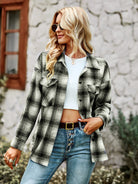 Women's fashion versatile Plaid Shirt Top - Stormyjay