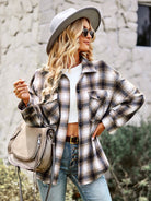 Women's fashion versatile Plaid Shirt Top - Stormyjay