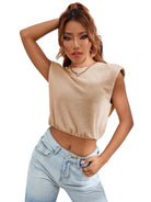 Women's sleeveless navel simple inner top - Stormyjay