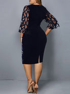 Women's Personalized Sequin Design Plus Size Dress - Stormyjay