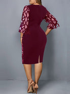 Women's Personalized Sequin Design Plus Size Dress - Stormyjay