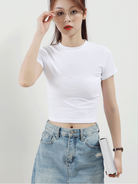 Women's Half Turtleneck Short Sleeve Top - Stormyjay