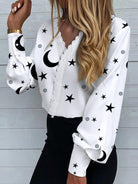 Women's Printed Lace Long Sleeve Top - Stormyjay