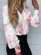 Women's Printed Lace Long Sleeve Top - Stormyjay