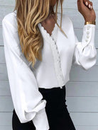 Women's Printed Lace Long Sleeve Top - Stormyjay