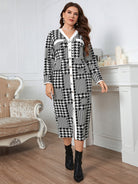 Plus-size slim-fit hip-packed long high-quality plaid midi dress - Stormyjay