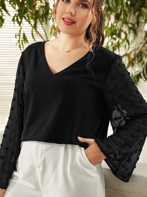 Plus size women's Woven chiffon shirt - Stormyjay