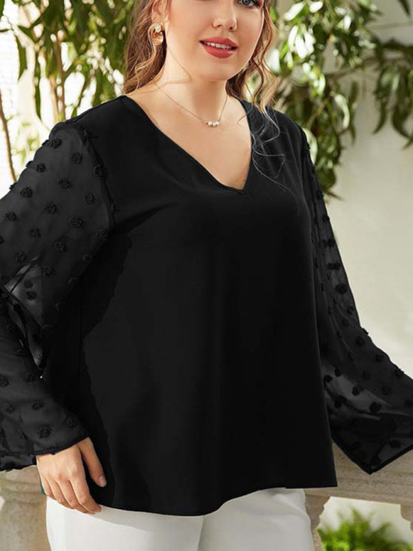 Plus size women's Woven chiffon shirt - Stormyjay