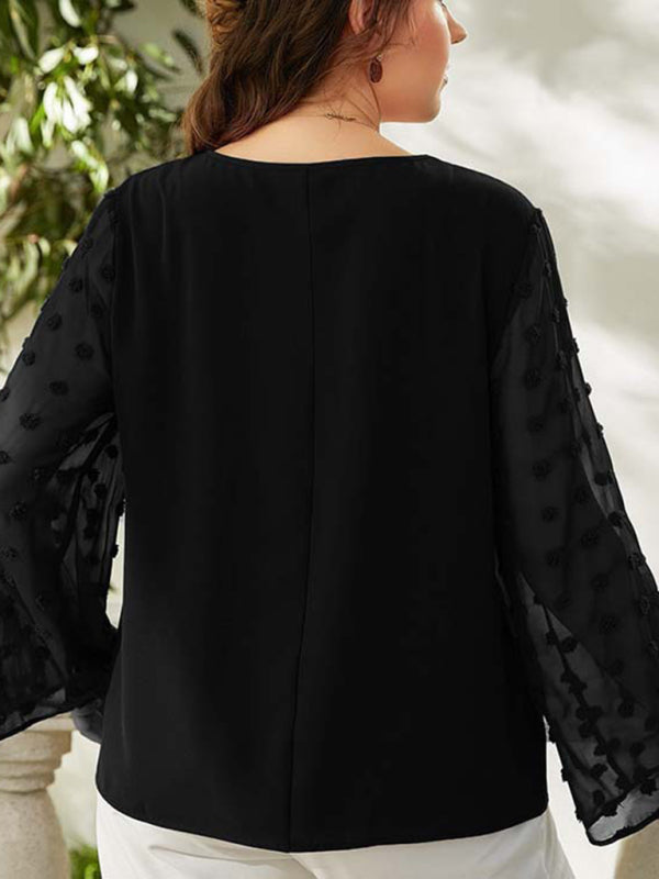 Plus size women's Woven chiffon shirt - Stormyjay