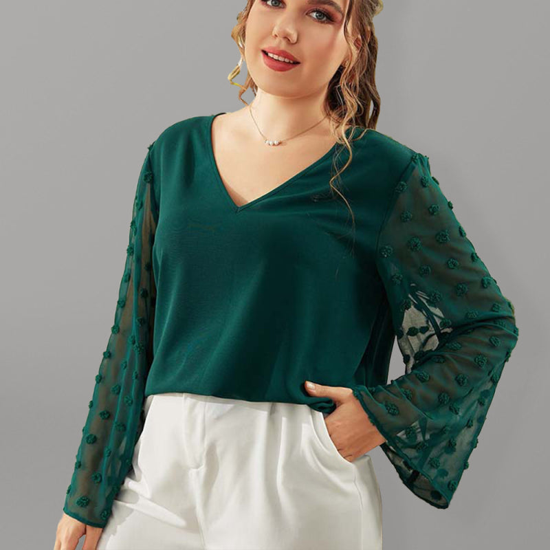 Plus size women's Woven chiffon shirt - Stormyjay