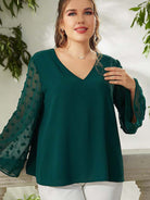 Plus size women's Woven chiffon shirt - Stormyjay